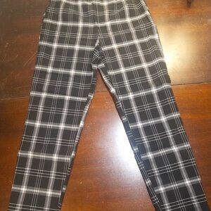 Time and Tru Womens Plaid Leggings - Black and White